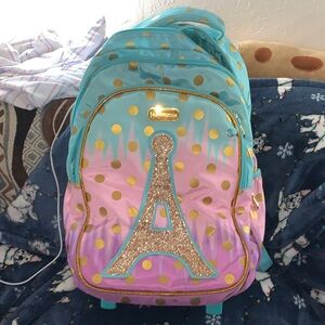 Colorful Kids Backpack with Eiffel Tower Design